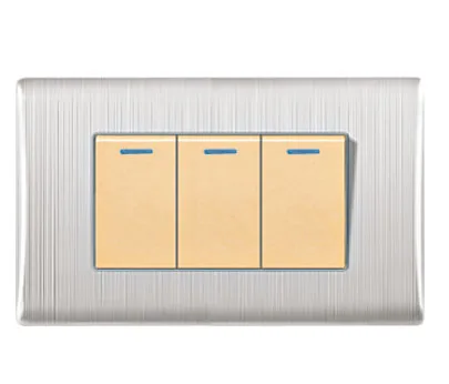 US Standard One-way Luxury Light Switch High-power 3 Gang Wall Switch