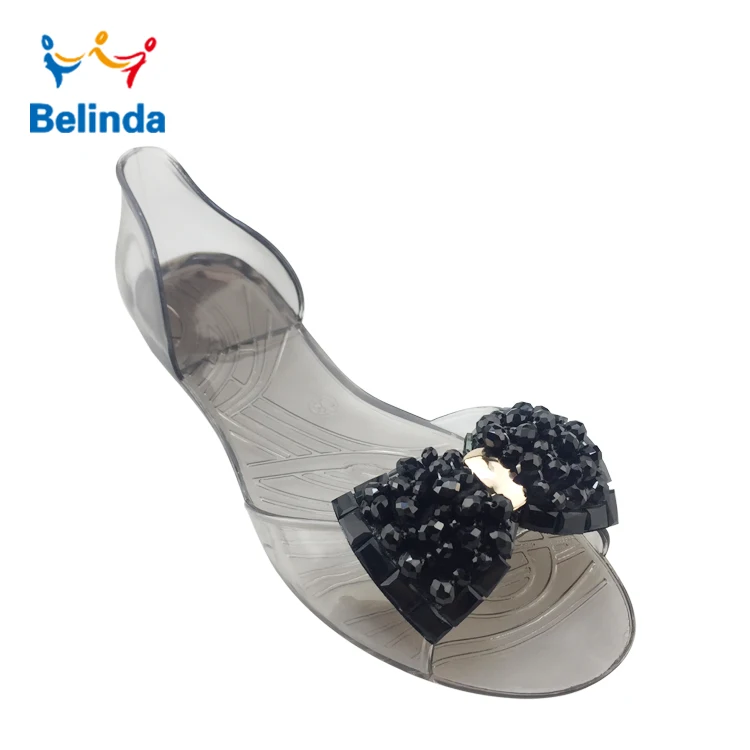 
 Сандалии-желе женские прозрачные без застежки из ПВХ  