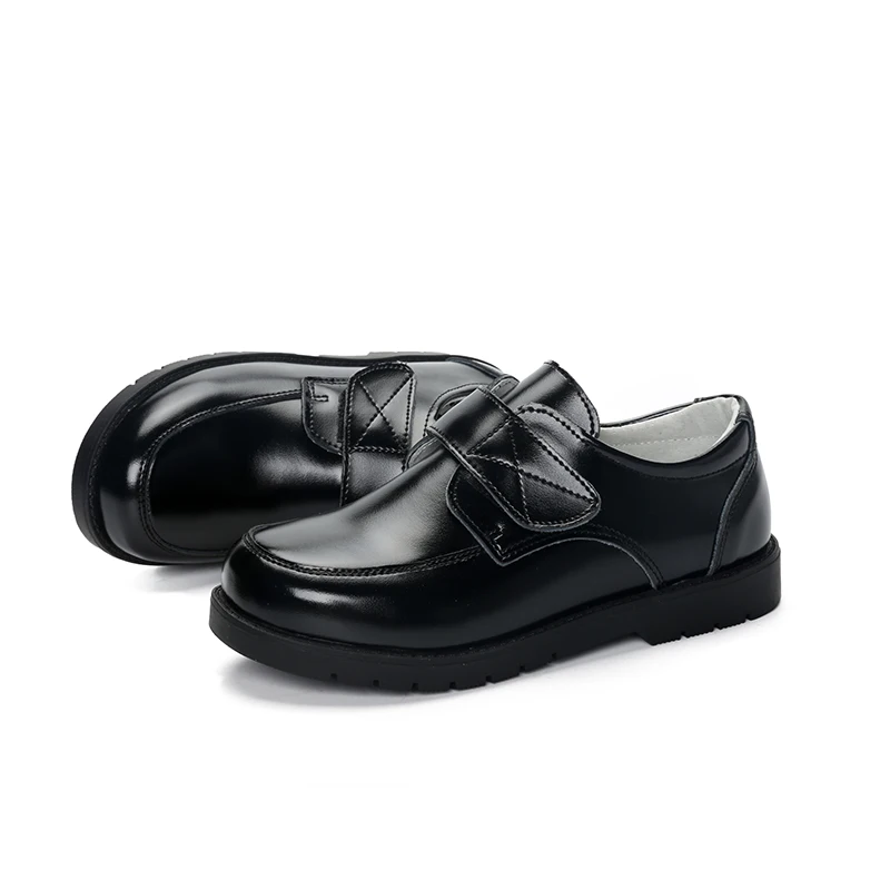 Оптовая продажа, детская черная классическая обувь, кожаная школьная обувь для мальчиков