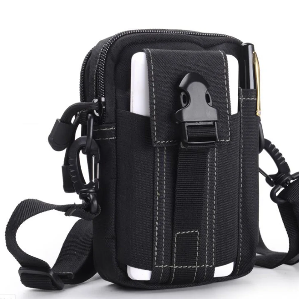 Outdoor Military Tactical Holster Molle Waist Belt Bag Zip Hip Phone Wallet Case 