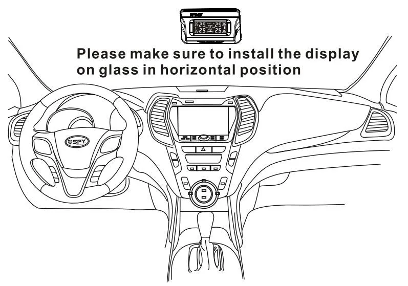 SPY Vehicle Tire Pressure Monitoring System With Japanese Battery Car TPMS