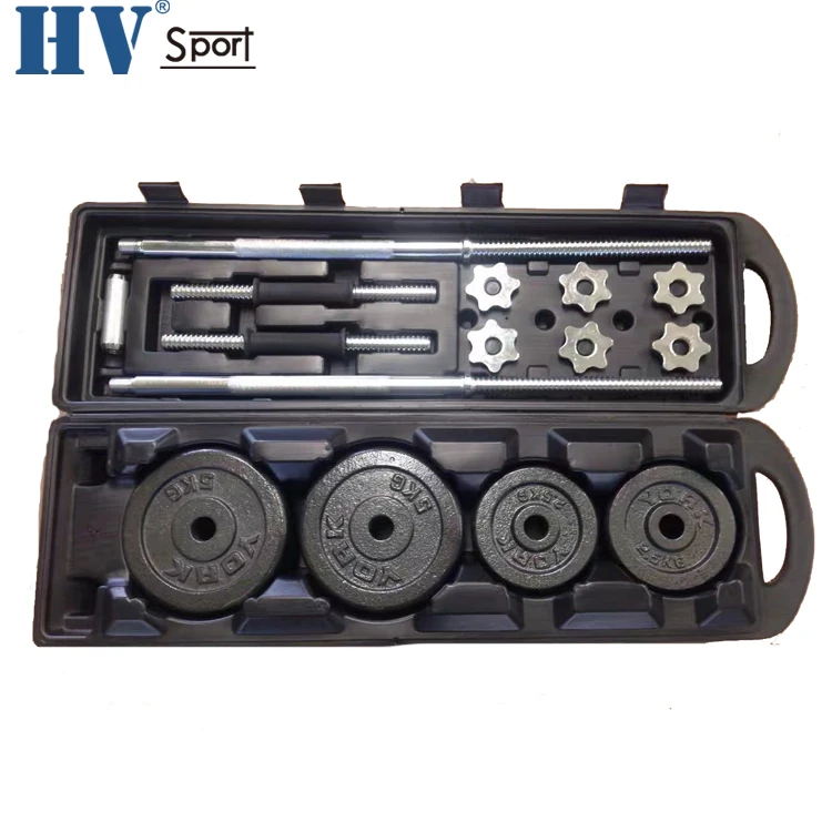 Adjustable Black Painted 50kg Custom Dumbbell and Barbell Set