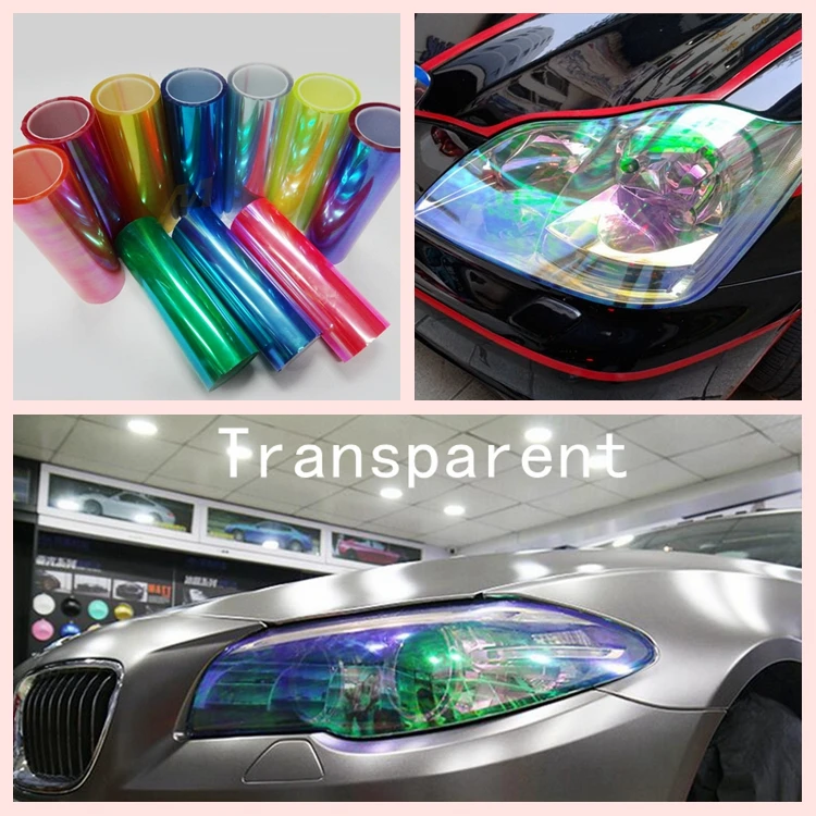200x30cm Transparent Chameleon Car Head Light Tail Lamp Tint Film Wrap Vinyl DIY