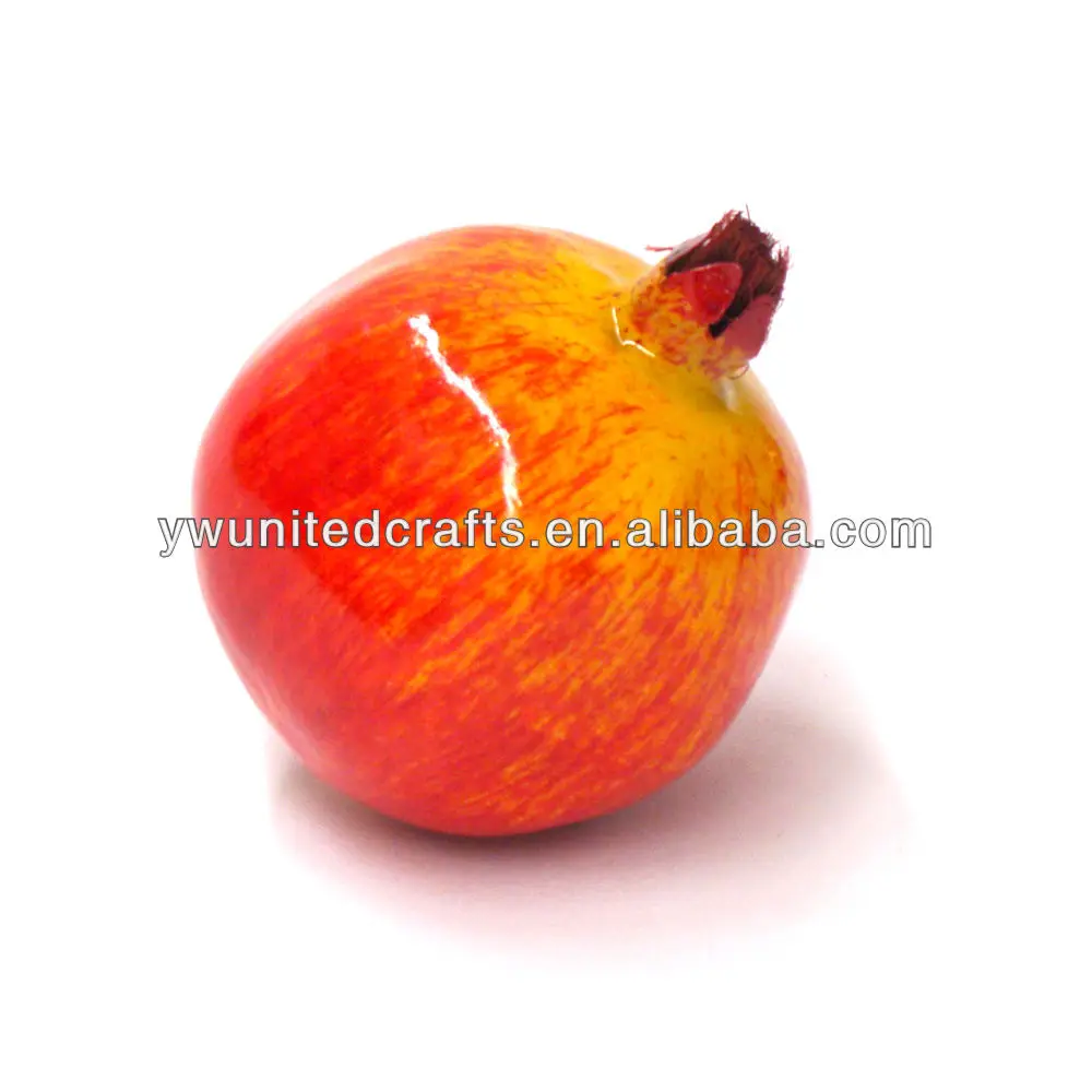 Plastic Decorative Fruit Red  Faux Pomegranate Artificial Pomegranate Large 