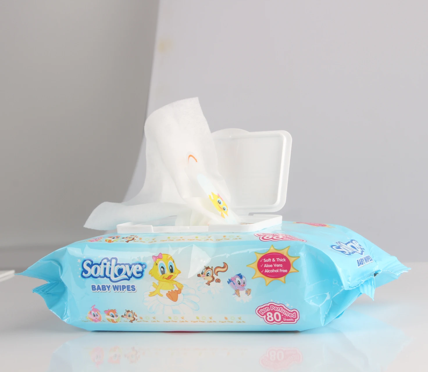 Softlove Baby Cotton Wet Wipes Sensitive Newborn Biodegradable
