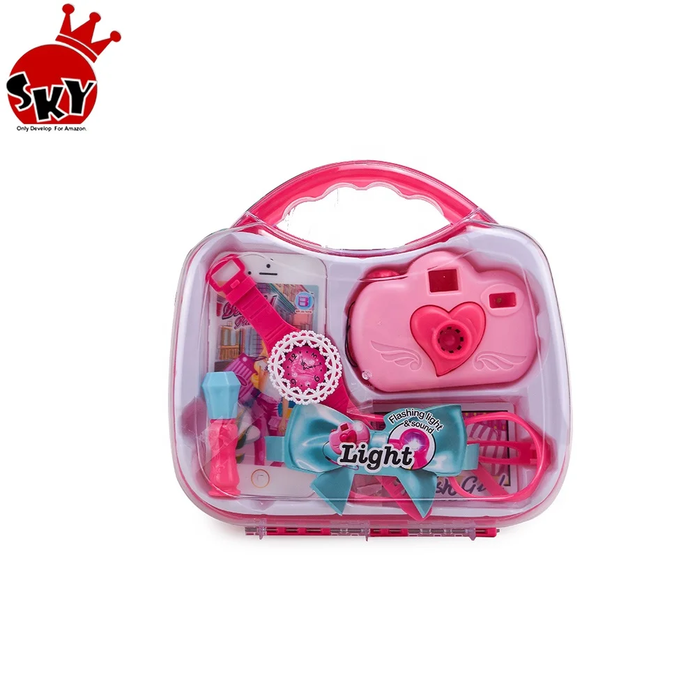 Детские красивые игрушки, красивая сумочка с часами для телефона, комплект игрушек для девочек
