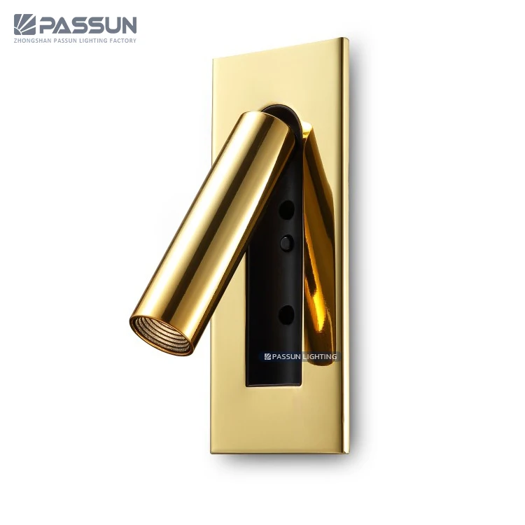 5years Warranty Embed Mounted Squareness Led Reading Book Lights LED Wall Lamp Switch Bedside 3W
