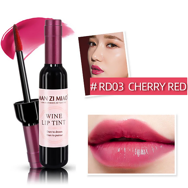Rcy01a2 Manzimiao Cute Wine Bottle Matte Lip Tint Liquid Matte