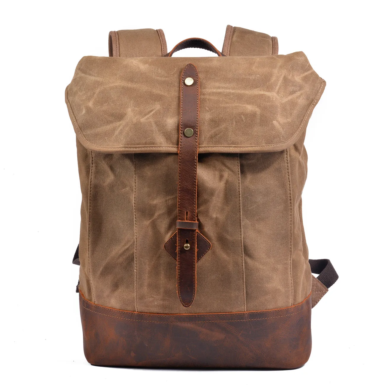 Outdoor Wax Canvas Rucksack Waterproof Hiking Travelling Men's Laptop Daily Bag