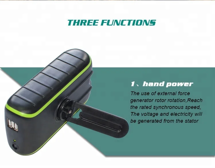 Hand Dynamo Torch Light with Mobile Phone Charger