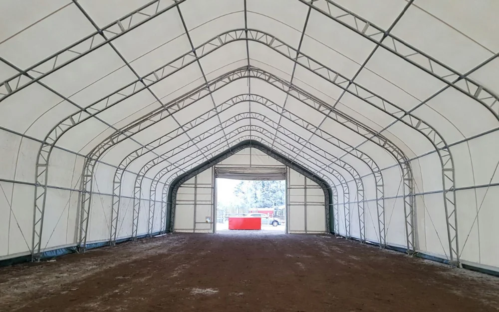 Warehouse Building Fabric Storage Tent PVC Steel Storage Buildings Double Truss Fabric Building
