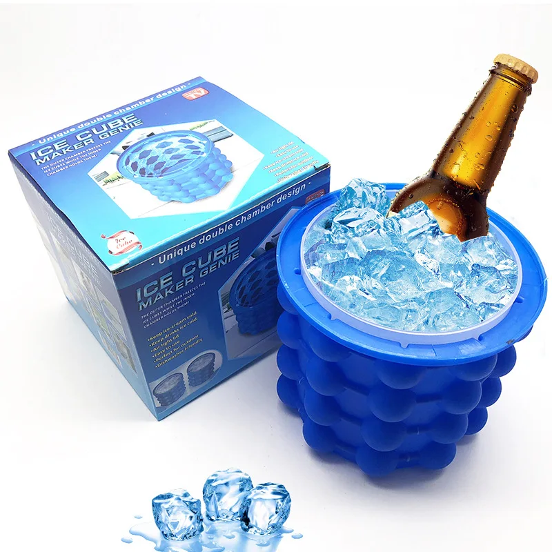 Summer Ice Cube Maker Genie Silicone Wine Ice Bucket Big Ice Cube