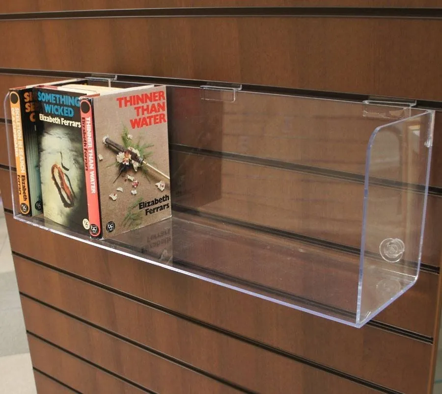 Wall Mount Acrylic Book Display Shelf Slatwall Acrylic Bookshelf Cd Dvd