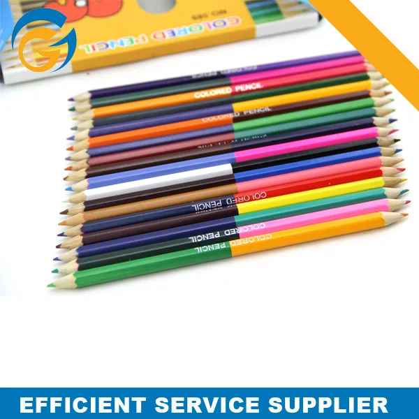 12 Colors Two Tip Plastic HB 2B Promotional Color Pencil_voghion.com