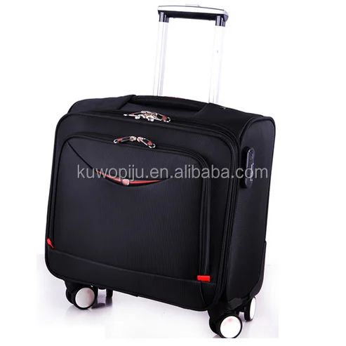 LARGE LEATHER Pilot Case Wheele Laptop Trolley Flight Briefcase Bag Hand Luggage 