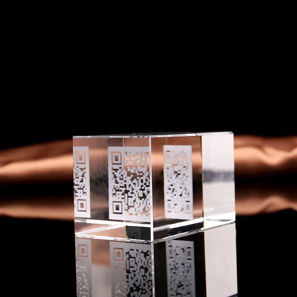 Honor of Crystal High Quality Customized logo Crystal Cube Crystal 3d Laser Photo Printing