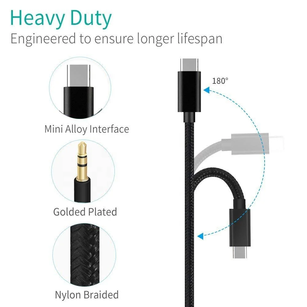 
Позолоченный аудио стерео кабель с USB C на 3,5 мм папа AUX 