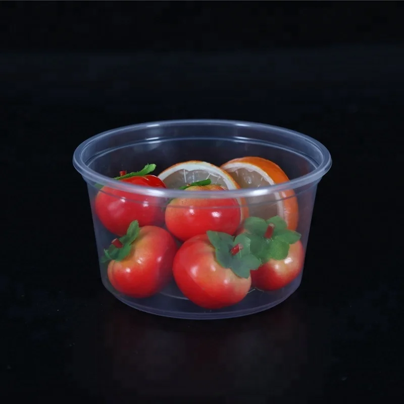 480ml Disposable pp Material clear Round Plastic Food Container with Lid