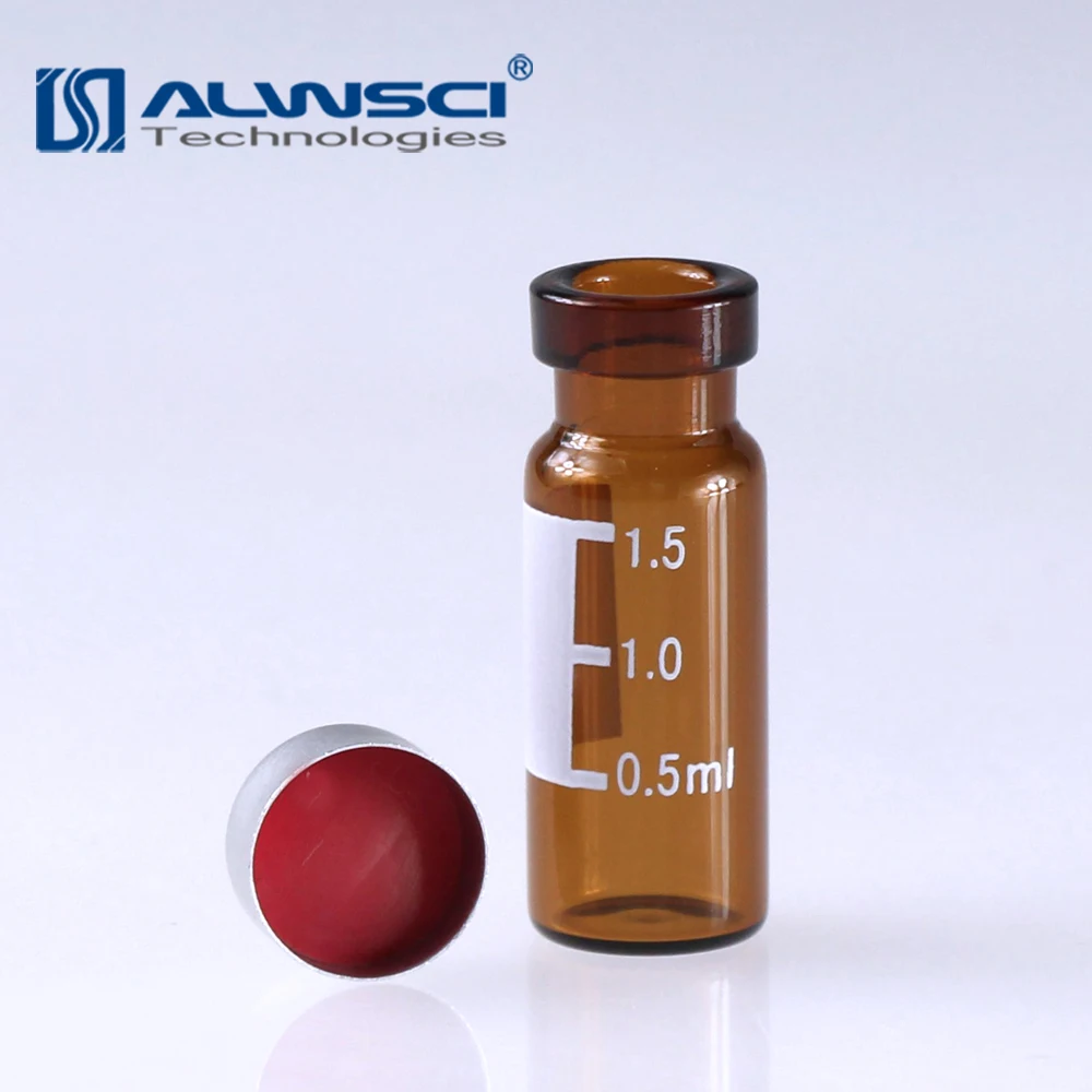 Standard Opening Amber glass 1.5ml chromatography crimp vial for GC