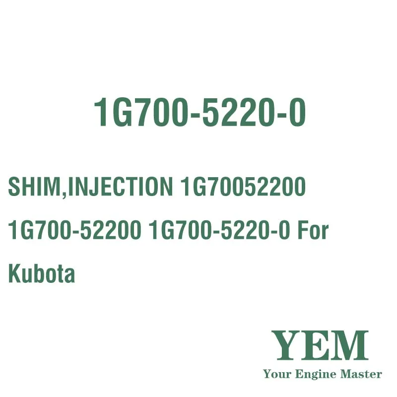 SHIM INJECTION 1G70052200 1G700-52200 1G700-5220-0 for Kubota