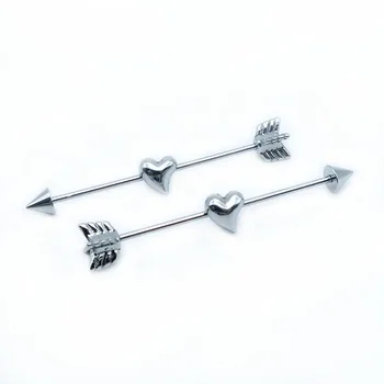 New Design Tongue star heart victory Industrial Barbell Ear piercing 2019