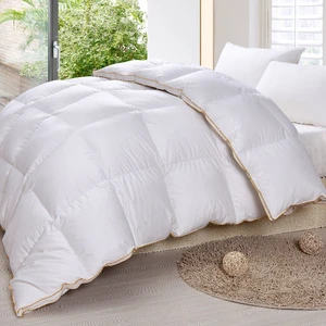 Wholesale 80% Goose Down Comforter Bed Duvet, Facial 100% Sateen Bed Quilt Eider Down Filled Duvet
