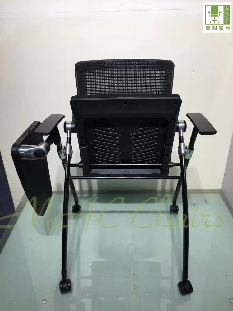 Folding Student Chair with Wheel/conference Chair with Writing Pad Student Chair Manufacture Chaise Colier Avec Pupitre