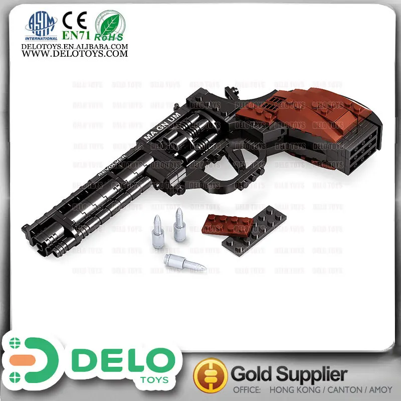 Горячие позиции дети образование игрушка револьвер plasitc строительный блок комплект для детей