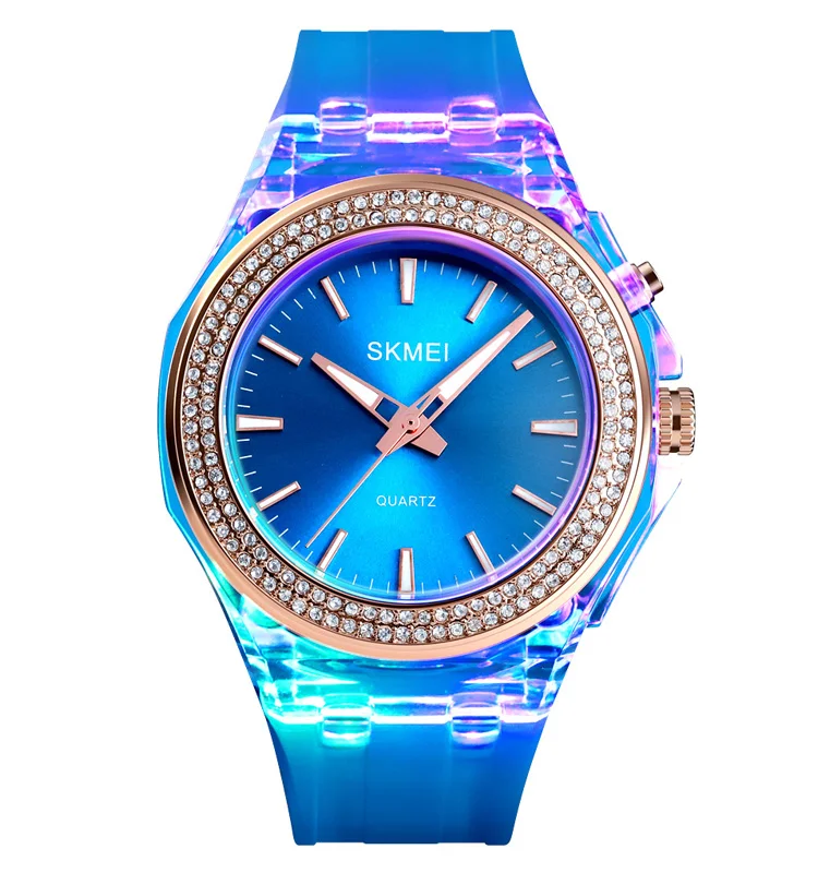 SKMEI 1553 LED Backlight 5 Atm Waterproof Sport Watch Analog Watches for Women Quartz Wristwatch
