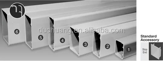 Plastic Cable Wire Sleeve Protection PVC Channel Slotted Cable Duct Square Protection Tube Size W 100 X H 50 MM for Wire Install