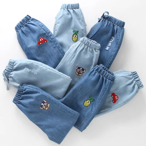 Children's Jeans 2019 Summer Boys Pants Cartoon Embroidered Lightweight Denim  Pants - Buy Baby Boy Pants,Baby Jeans Pants,Baby Pants Product on  