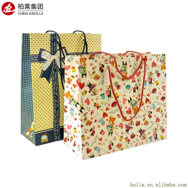Low Cost Retail Custom Printing Luxury Gift Shopping Paper Bag With Your Own Logo Print