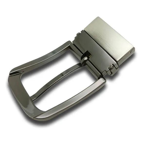 Wholesale Design Custom Logo Engraved Plating Garment Twisted Type Zinc Alloy Reversible Double-Sides Belt Pin Buckles