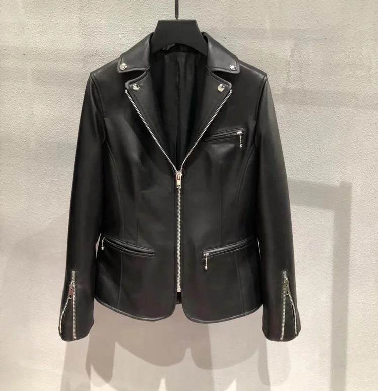 Super Slim Fit Genuine Leather Blazer 