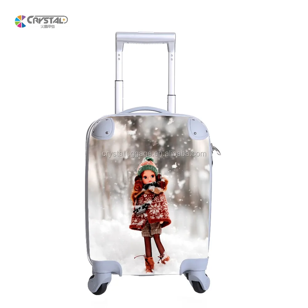 Colorful cartoon shape kids ride on rolling suitcase plastic kids luggage