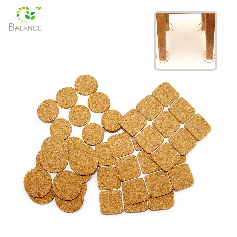 Natural Cork Pad Chair Feet Protector Adhesive Cork Circle Glass Protection Sticky Cork Dots for Furniture
