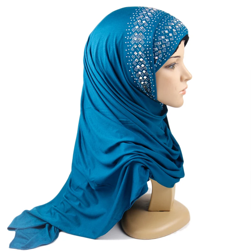 Muslim Women Dubai Strethcy Jersey Hijab With Chess Pattern