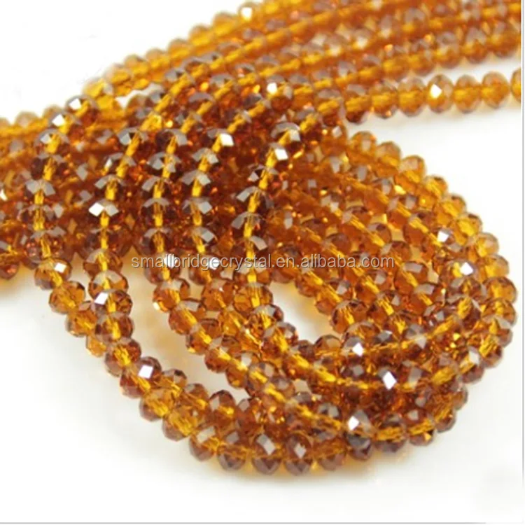 Various Colors Size Cheap 4MM Loose Jewelry Mix Color Amber Crystal Glass Beads