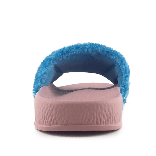 
 Greatshoe winter women sandal pink faux fur slippers slider customize sandals fur slippers for women  