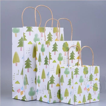 eco friendly fresh brown paper bag Gift bag clothes bag portable general customizable wholesale gift paper