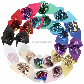Wholesale Reversible Sequin Hair Bows Shining Sequin Hair Clip Hairpins Hair Accessories for Girls