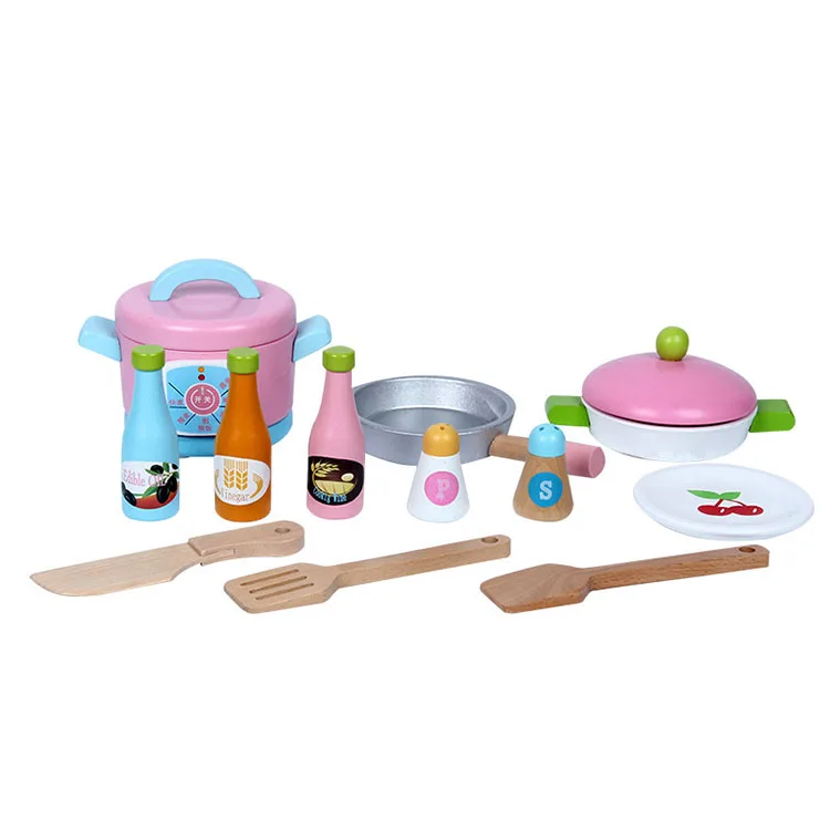 
 Розовые большие деревянные игрушки для приготовления пищи, магнитные кухонные наборы для мяса, ролевые игры  