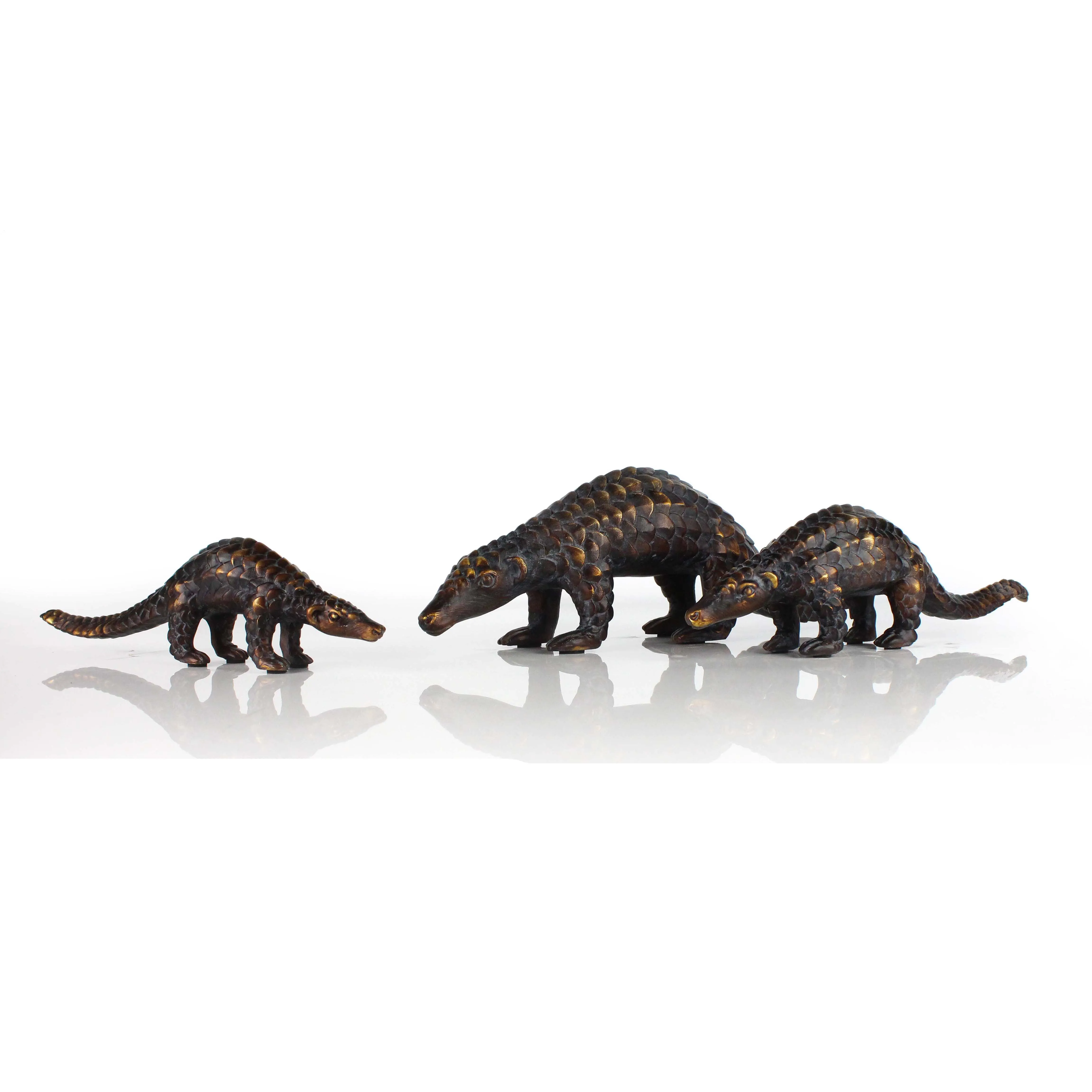 Resin Electroplate Animal Pangolin Figure Toy Ornaments Home Decor