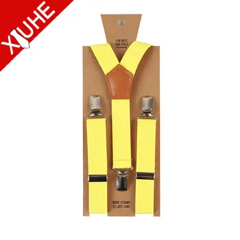 Yellow Kids Toddlers Suspender Clip-on Y-Back Boys & Girls Children Elastic Wedding Suspender Factory Sale More Colors