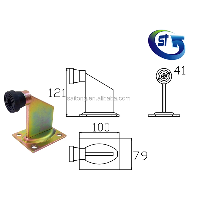 High Quality Heavy Duty Gate Stopper with Rubber Stop Steel Plates for Sliding or Swing Gates 100x79x12