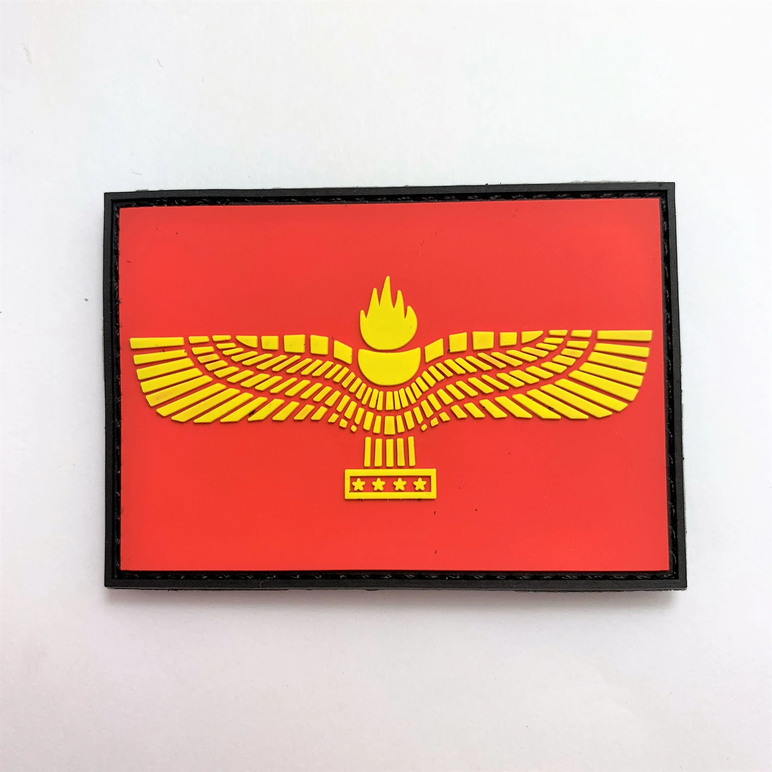Factory Direct Sale Aramaic Flag PVC Patch Custom Design Aramaic Flag Patch Maker