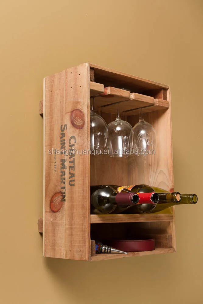 Stackable Wine Crates Wooden Wine Display Rack For Wine Bottles And