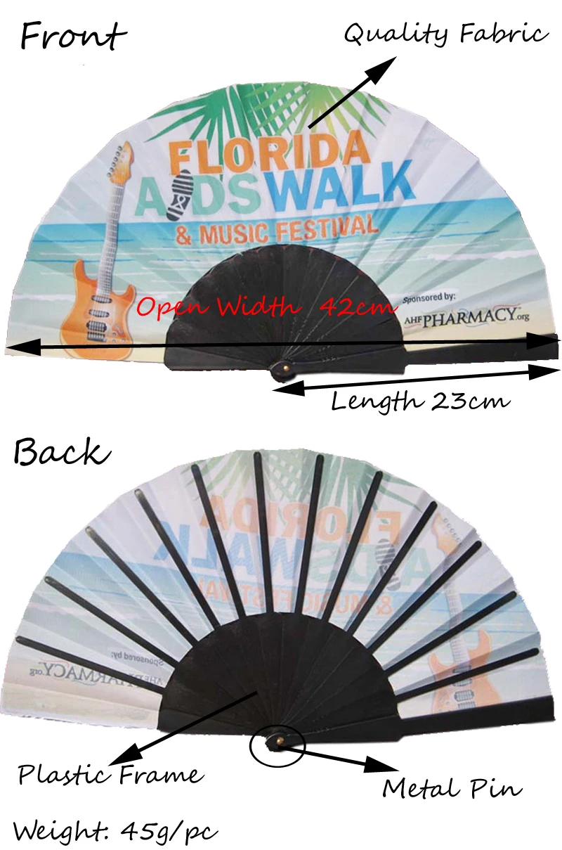 Personalised Plastic Hand Fan Colored Folding Fans For Women & Festival ...