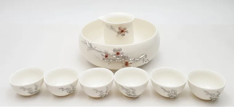 Прямая поставка с завода изысканный керамический чайный набор для мытья большая миска белый фарфоровый очистки чайной чашки