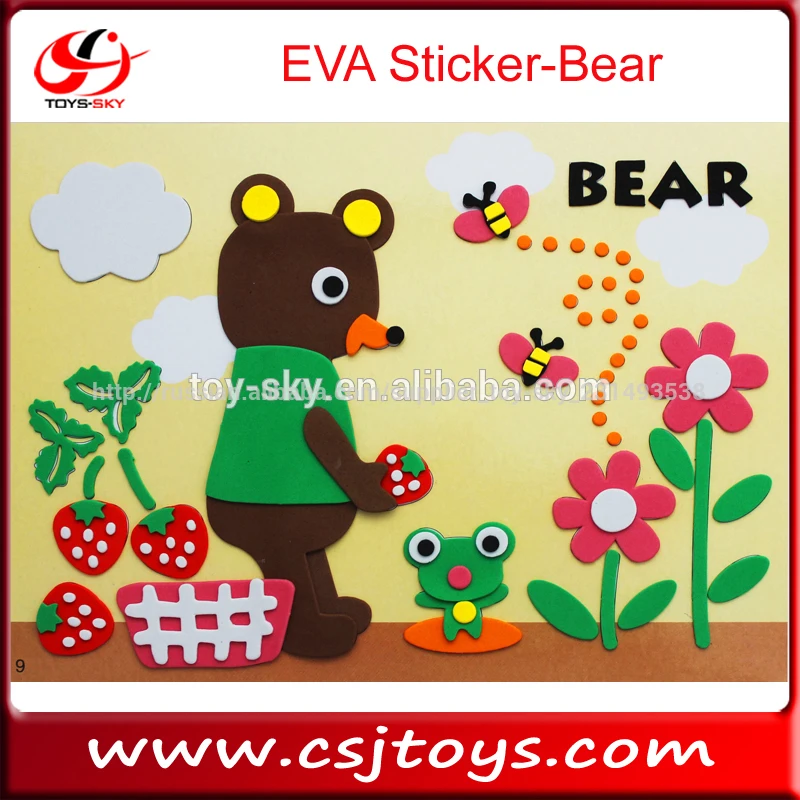 2014 new products EVA Sticker Bear educational toy puzzle game